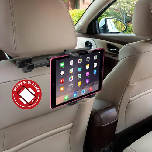 Vista 8 de Macally Soporte para reposacabezas de automóvil, esenciales para viaje por carretera, para niños, soporte para tablet de asiento trasero