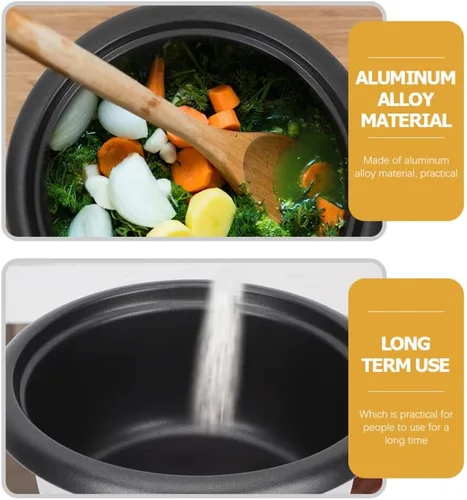 Vista 8 de Operitacx Olla de arrocera interior de 3 tazas/0.5L sin cocinar, olla de repuesto interior antiadherente compatible con olla arrocera de 1.5 L
