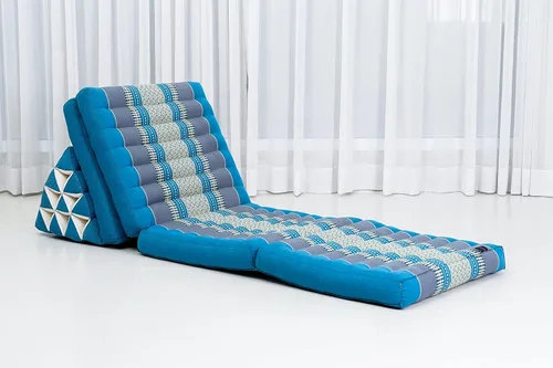 Vista 6 de Leewadee Cómodo colchón japonés de suelo, cama tailandesa con cojín triangular, colchón futón, tapete de masaje tailandés extra largo, 89 x 20 Sf22