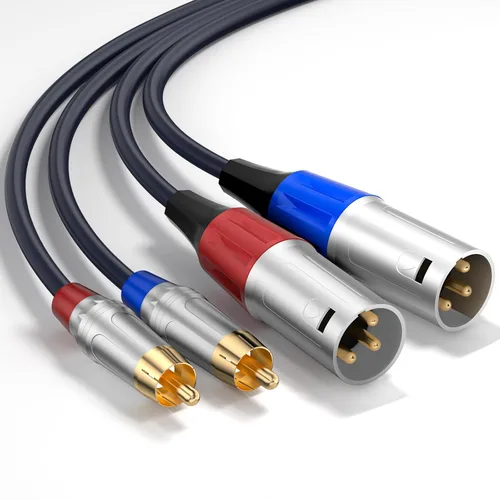 Vista 8 de Tisino Cable dual RCA a XLR, 2 RCA a 2 XLR macho HiFi Stereo Audio Conexión Cable de Camino - 3.3 pies 2 RCA to 2 XLR Male Stereo Audio Cable for