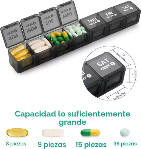 Vista 2 de TookMag Pastillero mensual de 28 días, organizador de medicamentos grandes de 4 semanas, pastillero de un mes, pastillero de viaje con recipiente a