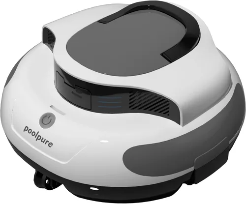 Vista 10 de POOLPURE Limpiador robótico inalámbrico para piscinas: motores duales de 35 W, tiempo de funcionamiento de 110 minutos, para piscinas sobre