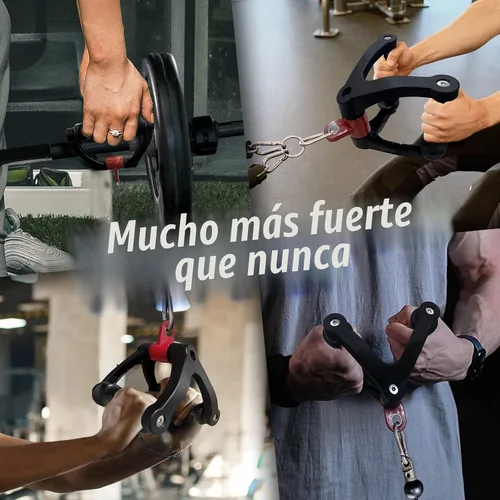 Vista 6 de HXD-ERGO Mango doble D para máquina de cable, accesorio ergonómico de cable con mango de fila, agarre de barra triangular en V, accesorios