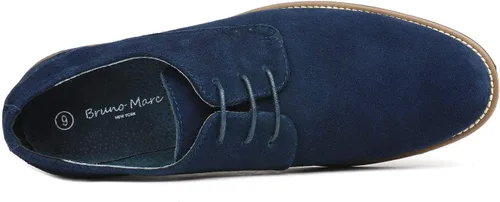 Vista 3 de Bruno Marc Zapatos estilo oxford de gamuza con cordones para hombre.