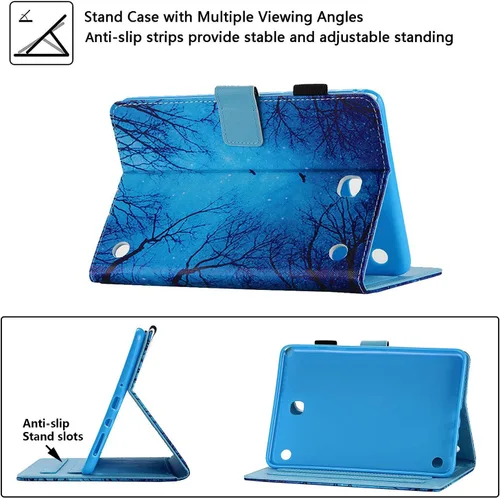 Vista 7 de Funda UUcovers para Galaxy Tab A 8.0 con cierre magnético, ajustado, función atril y tarjetero, con función de encendido y apagado automático, 8