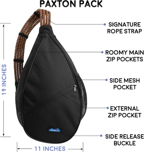 Vista 5 de KAVU Paxton Pack bolsa bandolera con correa de cuerda