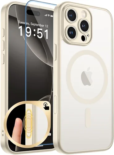 Vista 300 de zapica Funda magnética para iPhone Air, con protector de pantalla de vidrio templado, compatible con MagSafe, translúcida mate, a prueba de golpes