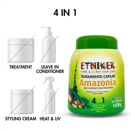 Vista 2 de Etniker Amazonia Curl Cream and Deep Repair Mask for Damaged Curls 33oz