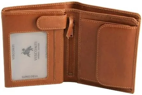 Vista 6 de Visconti VCN-16 Tri Fold - Billetera grande con tarjetero para identificación o pasaporte, color marrón italiano