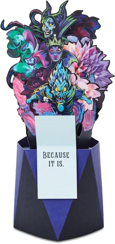 Vista 3 de Hallmark Paper Wonder - Tarjeta desplegable de villanos de Disney (Celebrate) para cumpleaños, Halloween, graduaciones, felicitaciones