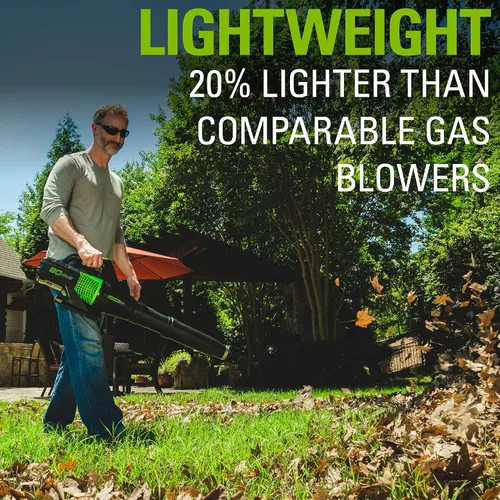Vista 9 de Greenworks - Soplador de hojas axial inalámbrico sin escobillas de 80 V (145 m/hr, 580 CFM / 75+ herramientas compatibles), solo herramienta