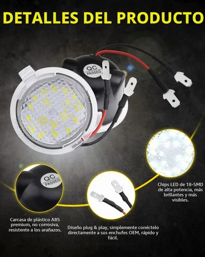 Vista 3 de Focos LED para Espejo Lateral de Charco Compatibles con Ford F150 Explorer Edge Expedition Flex Taurus X, Indicador de Señal de Espejo, Accesorios