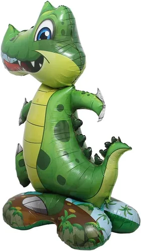 Vista 4 de Estado de uno mismo 3D dinosaurio triceratops champsosaurio tiranosaurio baby shower animal bola niño 4D oso globos de aluminio fiesta de cumpleaños