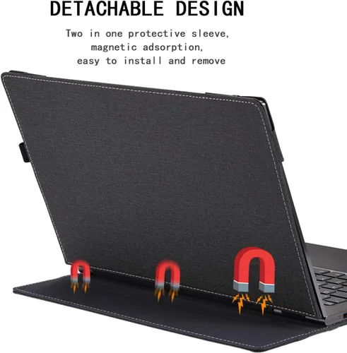 Vista 4 de Funda para portátil Dell Inspiron 16 Plus 7630 7620 7610 Pro 5620 5630 5625 y Vostro 5630 5620 7620, piel sintética, 2 en 1, funda para portátil