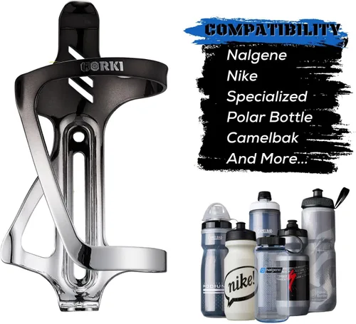Vista 3 de Corki Cycles - Soporte para botella de agua de aleación de aluminio para bicicleta de entrada derecha e izquierda, para bicicletas de carretera