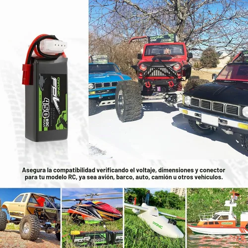 Vista 5 de OVONIC Batería Lipo de 11.1V 80C 450mAh 3S con enchufe JST