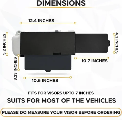 Vista 5 de EcoNour - Extensor de visera de coche mejorado con bloqueador solar Extensión de visera de parabrisas polarizada antirreflejos ofrece protección