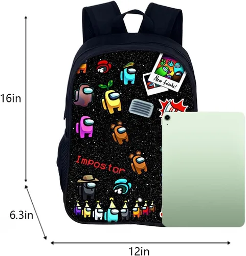 Vista 2 de dvukwed Mochila para niños con estuche y 6 llaveros Kawaii, suministros escolares para la espalda, mochila para niños, niñas y adolescentes, Color-1