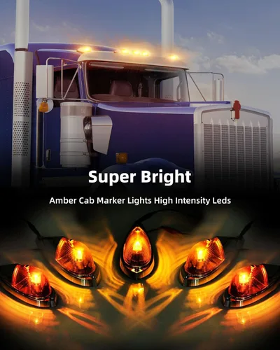 Vista 2 de 2 luces LED de 2 diodos para marcador lateral de remolque de 2.5 pulgadas, luz de marcador lateral ovalada LED para remolque, guardabarros, luces