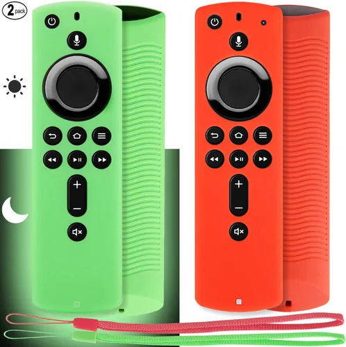 Vista 8 de Pinowu Firestick - Funda protectora de silicona compatible con Fire TV Stick 4K Alexa Voice Remote Control, ligera, antideslizante, a prueba