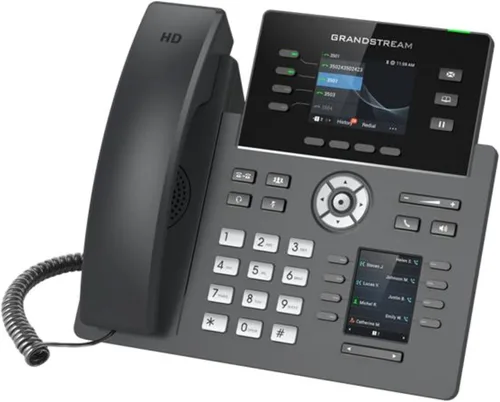 Vista 3 de Grandstream Teléfono IP GRP2614 4 líneas, 6 cuentas SIP Pantalla a color de 2.8 pulgadas Gigabit Ethernet de doble puerto con PoE integrado