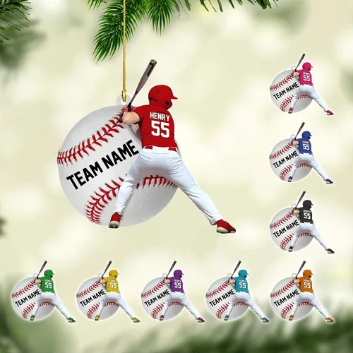 Vista 19 de Personalized Baseball Christmas Ornament Custom Player Gift Decor 25on335