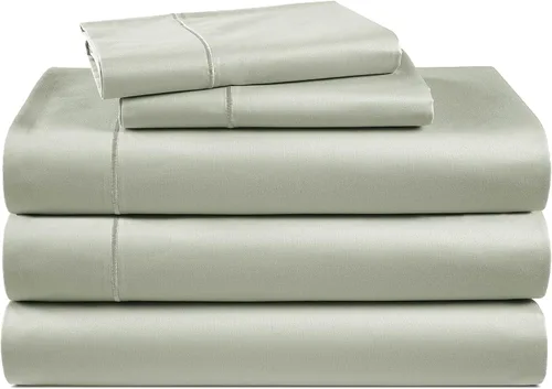 Vista 382 de LANE LINEN - Sábanas individual 100% algodón egipcio suave, cómodo y grueso de calidad de hotel, costuras reforzadas totalmente elásticas, sin