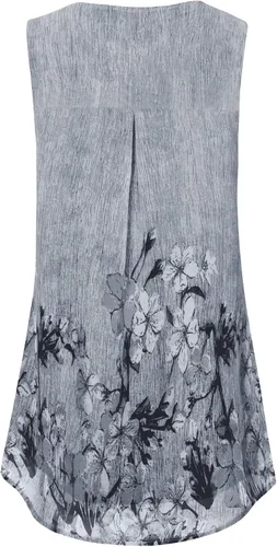 Vista 98 de Timeson - Camiseta de gasa sin mangas, blusa tipo túnica informal de doble capa para mujer