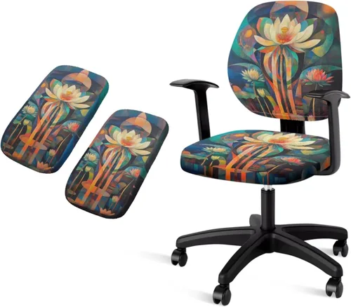 Vista 21 de American Flag Chair Covers Stretchy Office Chair Armrest Covers 4-Pc Set Reusable Soft Patriotic Computer Cover Slipcovers for Game Room and Office