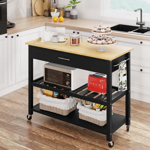 Vista 11 de JY QAQA Isla de cocina de 26 pulgadas con ruedas con armario de almacenamiento, armario de cocina con estantes, asa de carrito para toallero