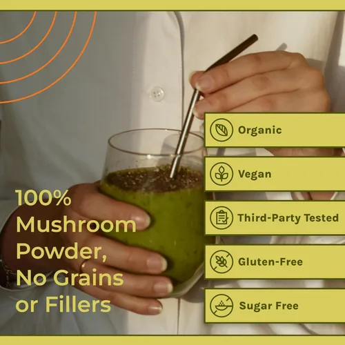 Vista 5 de Naturealm Suplemento de hongos Reishi – Cápsulas de extracto de hongo Reishi orgánico para bienestar y apoyo cognitivo – 90 cápsulas vegetarianas