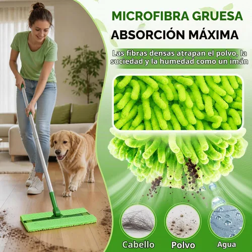 Vista 6 de FIXSMITH Almohadillas reutilizables para mopa compatibles con Swiffer Sweeper y todas las trapeadoras planas de 10 a 12 pulgadas, paquete de 8