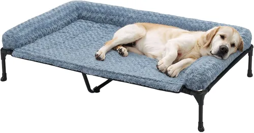 Vista 11 de Veehoo Cama elevada ortopédica para perro con cojín extraíble de felpa de rosa, 41 x 27 pulgadas, cama lavable para perro, cuna elevada