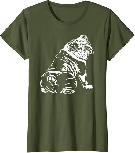 Vista 96 de Gracioso Bulldog Inglés playera perro Hund playera regalo, Azul (Heather blue)