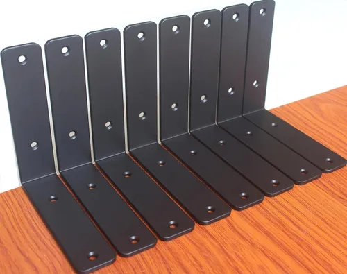 Vista 37 de Paquete de 2 soportes de estante en L de 6 pulgadas de largo x 4 pulgadas de alto x 1.5 pulgadas de ancho, 5 mm de grosor, soportes de estante