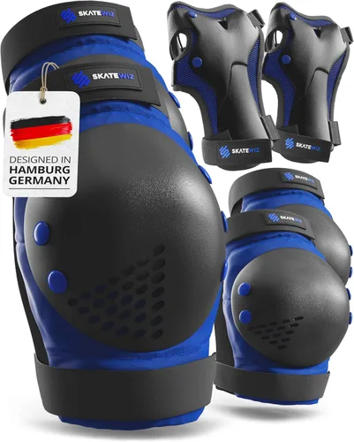 Vista 11 de SKATEWIZ Juego de almohadillas de protección para patineta para niños y adultos - Smash - Almohadillas para patines [6 piezas] con protectores