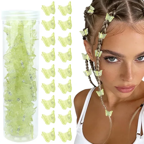 Vista 7 de YISSION 60 pinzas pequeñas de mariposa para el cabello (negro)