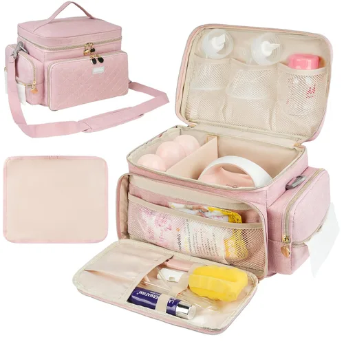 Vista 8 de Bolsa de extractor de leche apta para Spectra S1 y S2, bolsa de bombeo Estuche de transporte con alfombrilla impermeable para accesorios