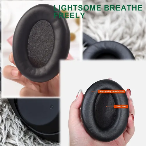 Vista 7 de WH1000XM4 - Juego de almohadillas de espuma viscoelástica compatible con auriculares Sony WH-1000XM4 (negro)