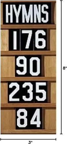 Vista 2 de Gifts Of Faith Hymn Board Numerals - Incluye 5 juegos de números (0-9) y la palabra ''HYMNS'', color negro