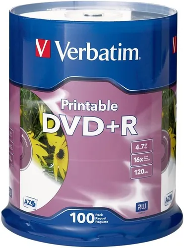 Vista 2 de Verbatim DVD+R 4,7 GB 16 x inyección de tinta blanca imprimible con hub de marca - 50pk husillo