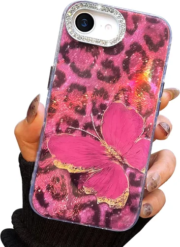 Vista 46 de I-MGAE-IN-AR Funda compacta para iPhone 11, diseño de mariposa, marco de protección de lente de cámara con diamante 3D, bonitas fundas protectoras