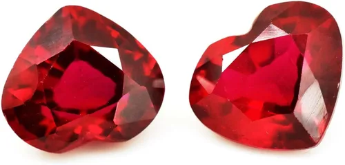 Vista 3 de Ramagems Madagascar - Piedra preciosa suelta de rubí rojo natural para hacer joyas, corte de corazón, de 6 a 7 quilates cada uno, 2 pares
