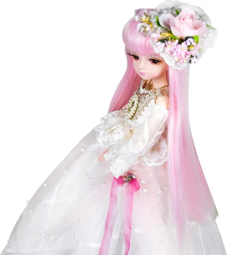 Vista 4 de Muñeca BJD de 1/4 de 17.7 in - 18 pulgadas, muñeca articulada con bola SD de princesa, cuerpo de muñeca personalizado con conjunto de ropa