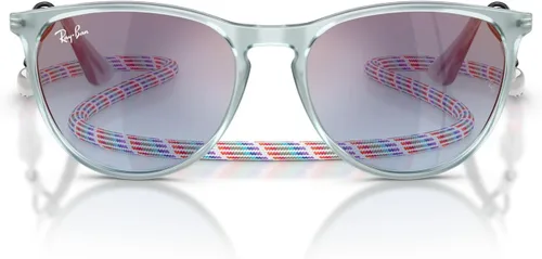 Vista 20 de Ray-Ban Junior RJ9060s Erika - Gafas de sol redondas para niños Caucho transparente fluorescente fucsia/marrón espejo naranja