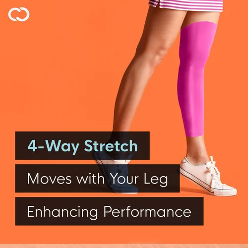 Vista 9 de Copper Compression Manga de compresión para piernas, soporte estabilizador de rodilla con infusión de cobre para correr, desgarro de menisco, ACL
