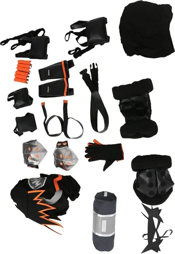 Vista 6 de miccostumes Conjunto completo unisex de anime, traje de batalla de invierno, trajes de cosplay con accesorios