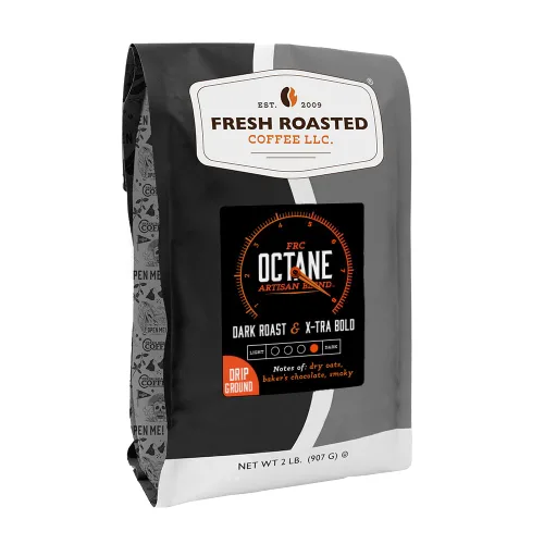 Vista 44 de Fresh Roasted Coffee, Blackbeard's Revenge, 12 onzas, tostado medio, Kosher, grano entero