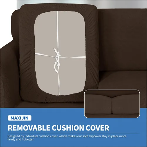 Vista 74 de MAXIJIN 2 piezas de fundas para silla con brazos, funda para silla de sofá para sala de estar, funda elástica para perros para una silla con 1 cojín