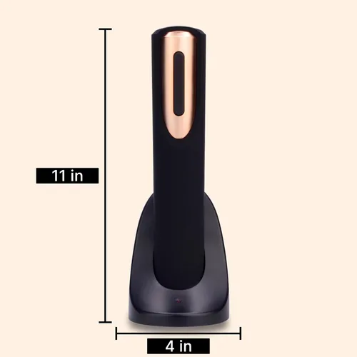 Vista 8 de Abrebotellas de vino eléctrico recargable, base de carga y cortador de papel de aluminio incluido con abridor automático de vino, sacacorchos Negro